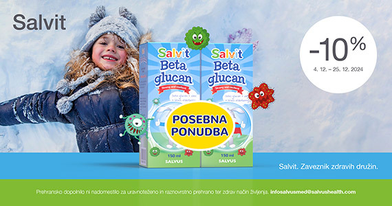 Salvit Beta Glukan v promocijskem paketu vam je na voljo 10% ugodneje.