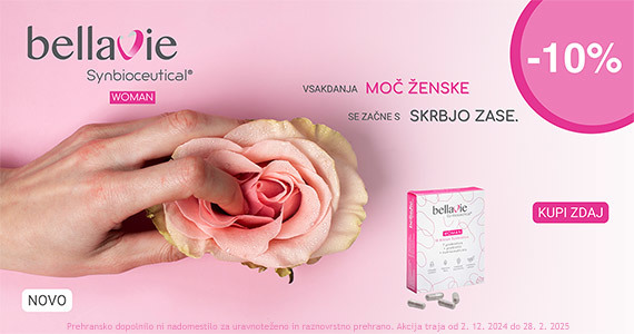 Prehransko dopolnilo Bellavie Synbioceutical Woman vam je na voljo 10% ugodneje.