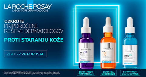 La Roche-Posay izdelki proti staranju kože so vam na voljo 25% ugodneje.