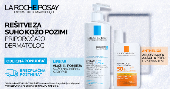 Izdelki La Roche-Posay Lipikar so vam na voljo 20% ugodneje, izdelki Anthelios za zaščito obraza pred soncem pa kar 30% ugodneje