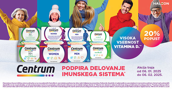 Vsi izdelki Centrum so vam na voljo 20% ugodneje.