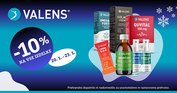 Valens dnevi na Lekarnar.com: Vsi izdelki Valens so vam na voljo 10% ugodneje