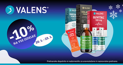 Valens dnevi na Lekarnar.com: Vsi izdelki Valens so vam na voljo 10% ugodneje.