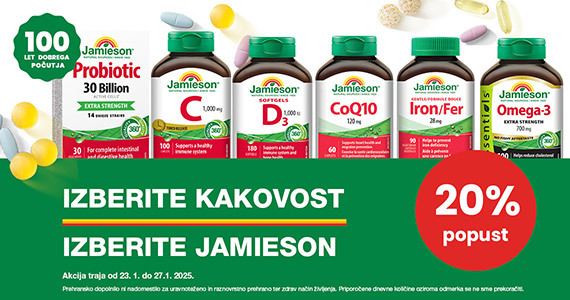 Jamieson dnevi na Lekarnar.com - Vsi izdelki Jamieson so vam na voljo 20% ugodneje.