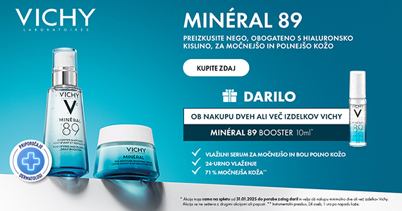 Ob nakupu dveh ali več izdelkov Vichy prejmete darilo: Vichy Mineral 89 booster (10 ml)