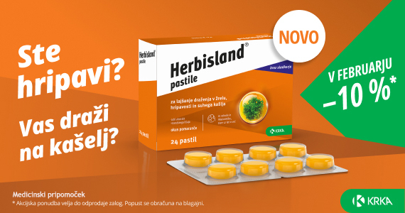 Ste spet na "slabem glasu"? Pastile Herbisland Krka so vam v februarju na voljo 10% ugodneje.