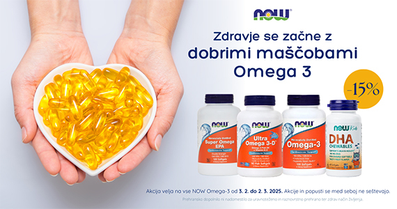 NOW prehranska dopolnila z Omega-3 so vam na voljo 15% ugodneje.