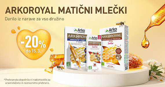 Arkoroyal matični mlečki so vam na voljo 20% ugodneje.