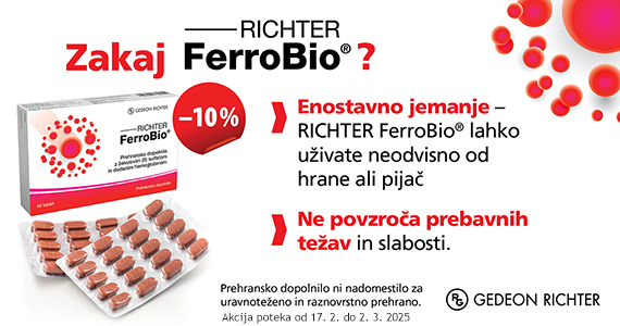 Prehransko dopolnilo FerroBio Richter vam je na voljo 10% ugodneje.