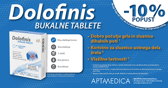 Dolofinis bukalne tablete so vam na voljo 10% ugodneje.