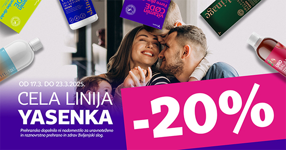 Vsi izdelki Yasenka so vam na voljo 20% ugodneje.