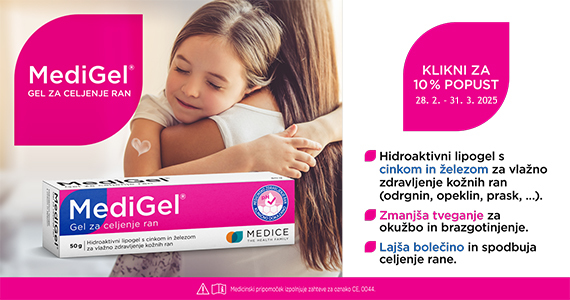 MediGel gel za celjenje ran vam je na voljo 10% ugodneje.