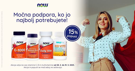 NOW izdelki z vitaminom C in D so vam na voljo 15% ugodneje. - Slika 1