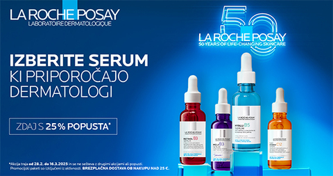 La Roche-Posay anti-age izdelki so vam na voljo 25% ugodneje + Brezplačna dostava ob nakupu nad 25€.