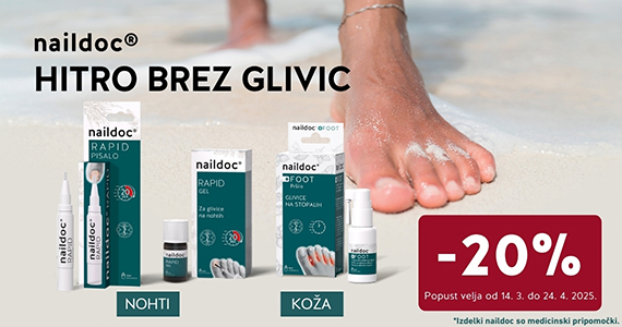 Vsi izdelki Naildoc so vam na voljo 20% ugodneje.