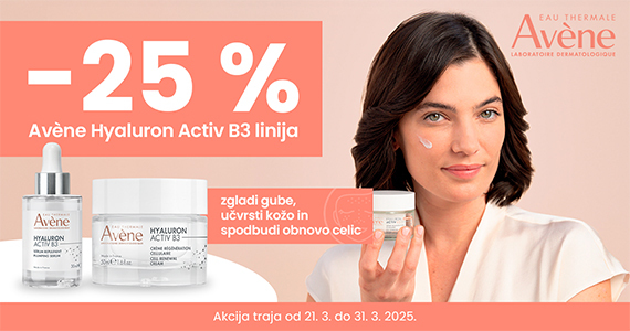 Linija Avene Hyaluron Activ B3 vam je na voljo 25% ugodneje.