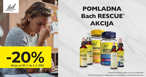 Vsi izdelki Bach so vam na voljo 20% ugodneje.