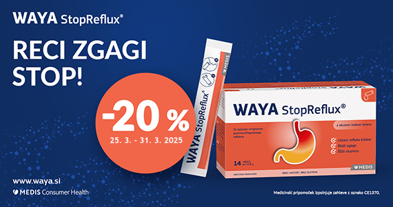 Waya StopReflux vam je na voljo 20% ugodneje.