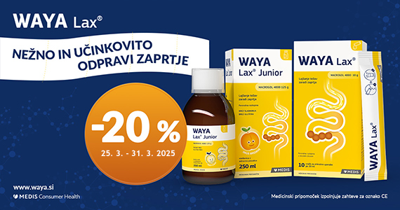 Waya Lax izdelka sta vam na voljo 20% ugodneje.