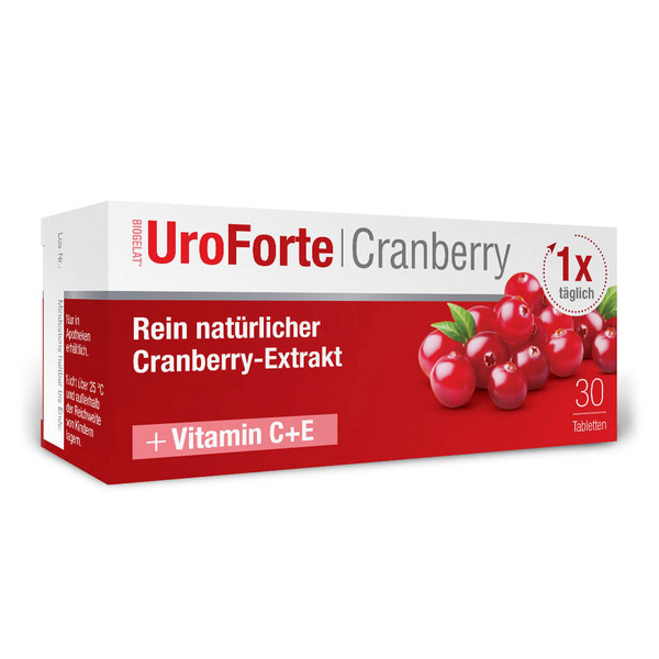 Biogelat Cranberry UroForte, filmsko obložene tablete (30 tablet)