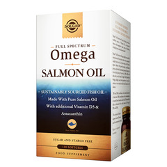 Solgar Full Spectrum Omega Salmon Oil, mehke kapsule (120 kapsul)