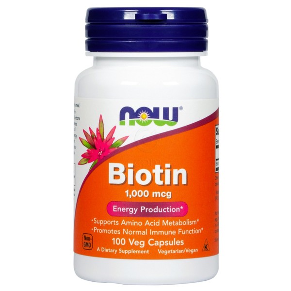 Biotin 1000 µg NOW, vegetarijanske kapsule (100 kapsul)