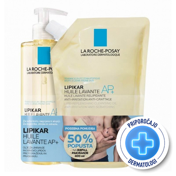 LRP Lipikar, AP+ Huile Lavante in Huile Lavante Refill (2 x 400 ml)