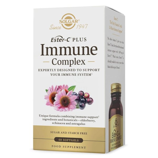 Solgar Ester-C plus Immune Complex, mehke kapsule (60 kapsul)