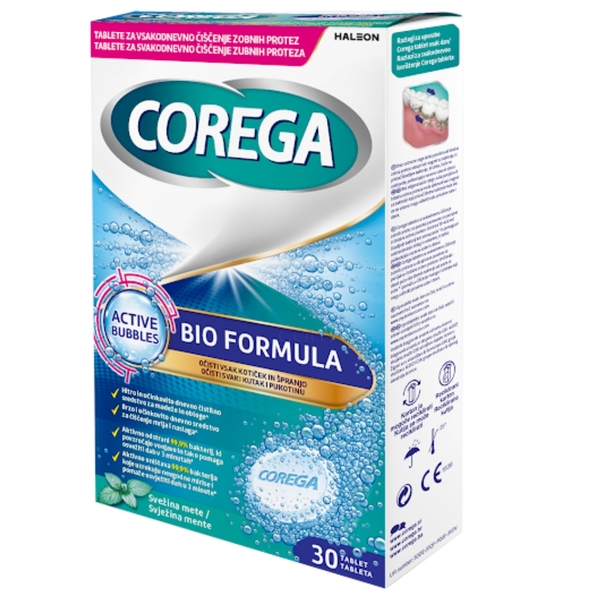 Corega Bio Formula, 30 tablet za čiščenje