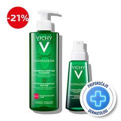 Vichy Normaderm, protokol za mastno in k aknam nagnjeno kožo v odrasli dobi - čiščenje in nega (400 ml + 50 ml)