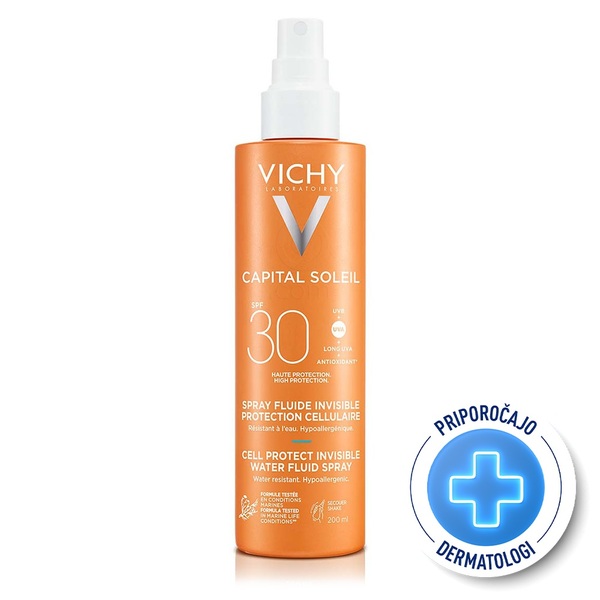 Vichy Capital Soleil, fluid na vodni osnovi za zaščito kožnih celic - ZF30 (200 ml) 