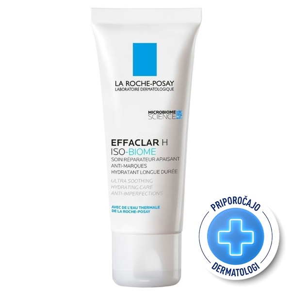 LRP Effaclar H Iso-Biome, ultra pomirjujoča vlažilna nega proti nepravilnostim (40 ml)