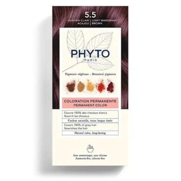 Phytocyane Phytocolor, set za barvanje las - mahagoni rjava 5.5 (1 set)