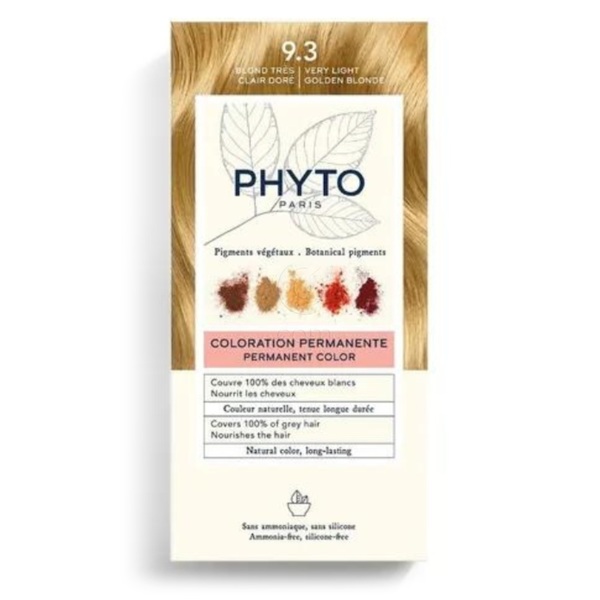 Phytocyane Phytocolor, set za barvanje las - intenzivno svetla blond 9.3 (1 set)