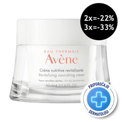 Avene, hranljiva revitalizirajoča krema za suho občutljivo kožo (50 ml)
