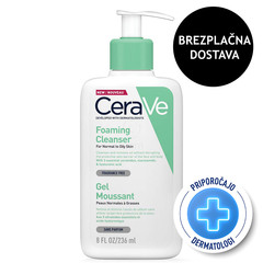 CeraVe, peneči čistilni gel za obraz za normalno do mastno kožo (236 ml)