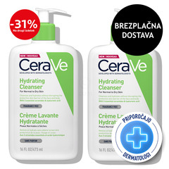 CeraVe Hydrating Cleanser, duo za normalno do suho kožo - čiščenje (2 x 473 ml)