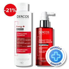 Vichy Dercos, protokol proti izpadanju las - šampon in serum (200 ml + 90 ml)