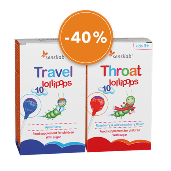 Sensilab Travel + Throat, paket lizik (2 x 10 lizik)