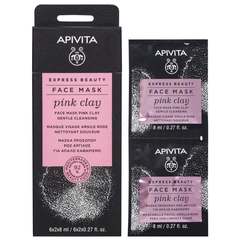 Apivita Express Beauty, maska za obraz z roza glino (2 x 8 ml)