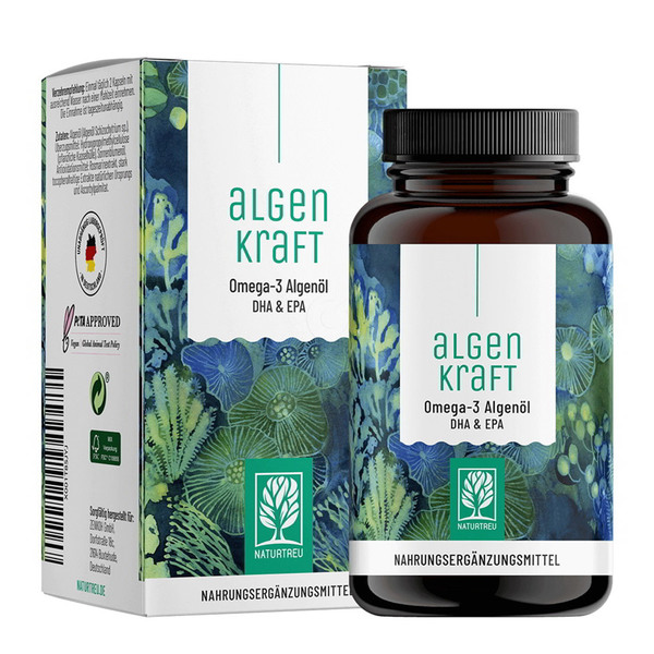 Naturtreu Omega 3, olje iz alg - DHK in EPK (60 kapsul)