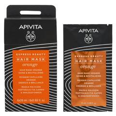 Apivita Express Beauty, maska za sijaj in poživljanje las s pomarančo (20 ml) 