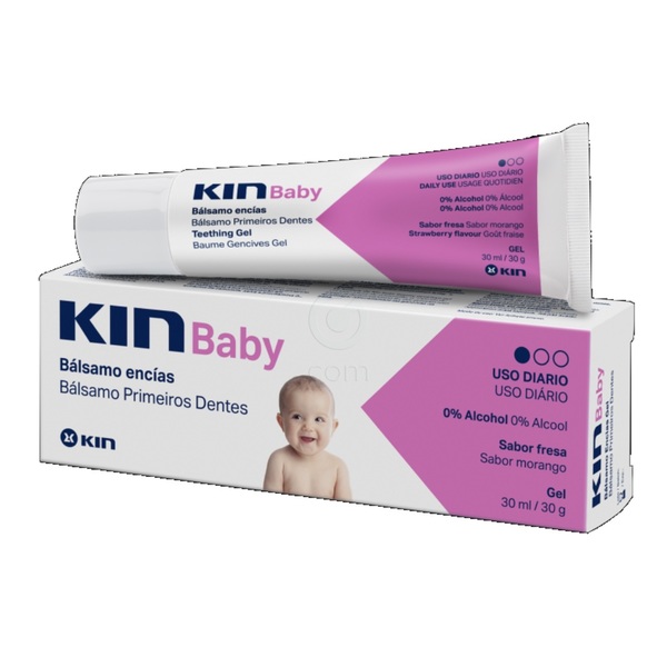 Kin Baby, gel ob izraščanju zob z okusom jagode (30 ml)