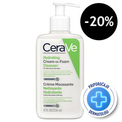 CeraVe, vlažilna kremno-penasta čistilna emulzija (236 ml)