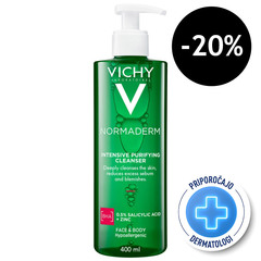 Vichy Normaderm Phytosolution, čistilni gel za občutljivo in mastno kožo (400 ml)