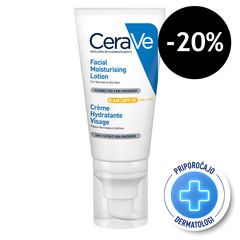 CeraVe, vlažilna nega za obraz za normalno do suho kožo ZF50 (52 ml)