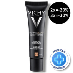 Vichy Dermablend 3D-45-Gold, korektivni puder za mastno kožo, nagnjeno k aknam (30 ml)