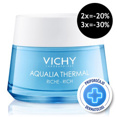 Vichy Aqualia Thermal Rich, bogata krema za vlaženje za suho kožo (50 ml)