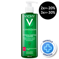 Vichy Normaderm Phytosolution, čistilni gel za občutljivo in mastno kožo (400 ml)