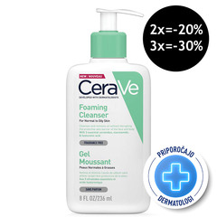 CeraVe, peneči čistilni gel za obraz za normalno do mastno kožo (236 ml)